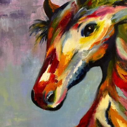 Profile of a horse - pop art