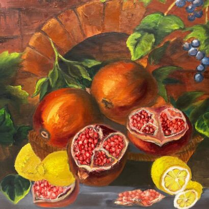 Pomegranates still life