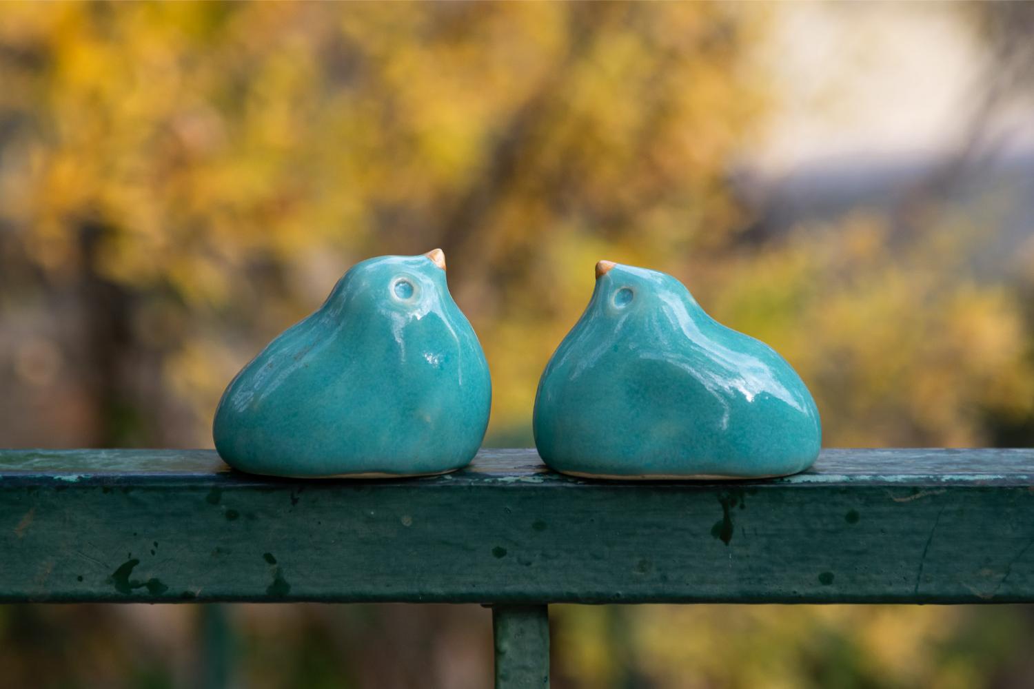 Pair of turquoise birds in a nest - Image 3