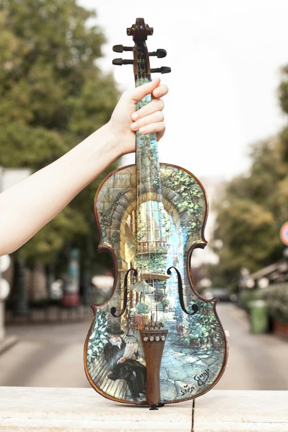 "Song of the Roots" (This violin is part of a painted violin project called: "Violin of Melody and History.") - Image 3