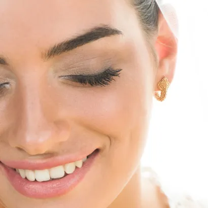 Gold Granule Arrow Hoops