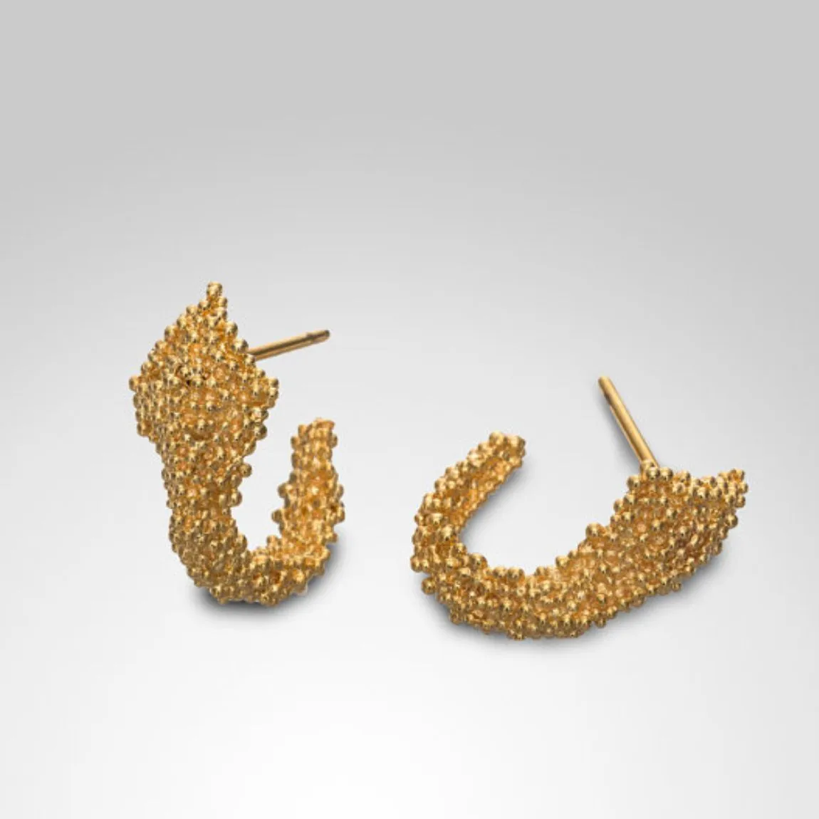 Gold Granule Arrow Hoops - Image 2