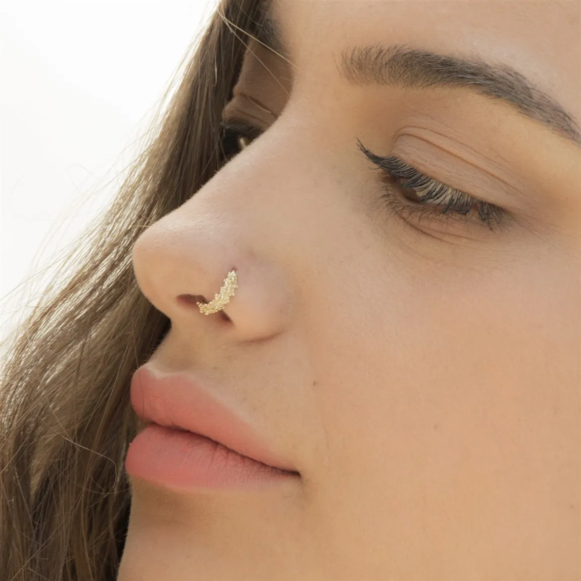Granulated Gold Nose Ring - Image 3