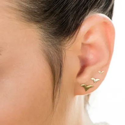 Bird Stud Earrings – Set of 3