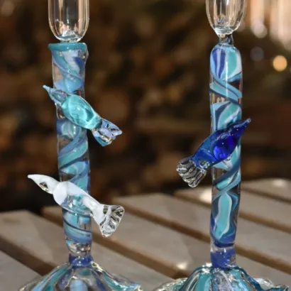 Exquisite glass candlesticks