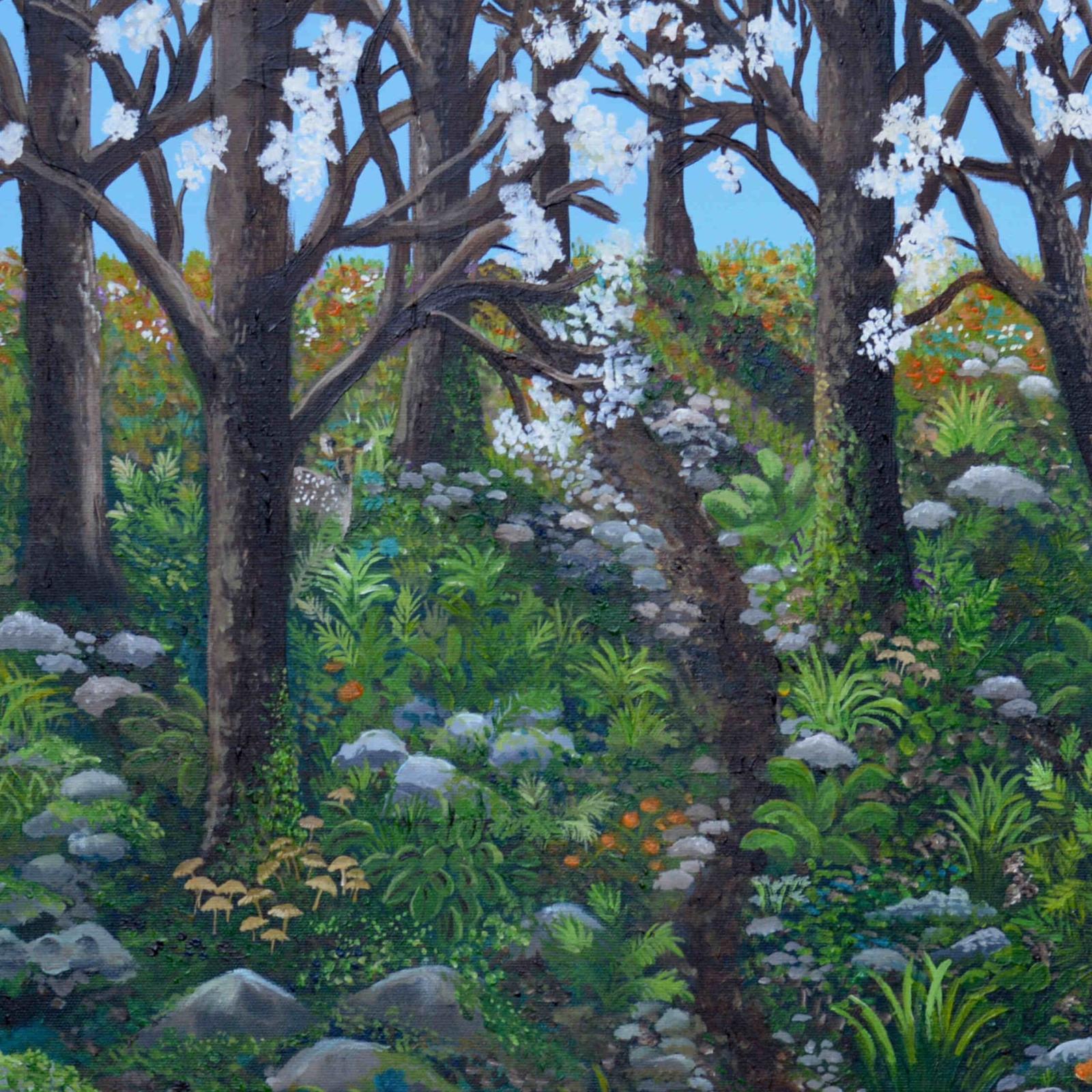 Original Acrylic Painting- The Deer and the Owl - Image 2